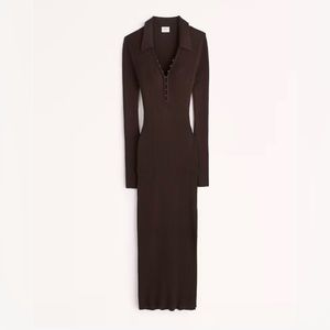 Abercrombie Ribbed Polo Midi Sweater Dress XL
